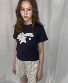 unblend 星柄プリント半袖Tシャツ