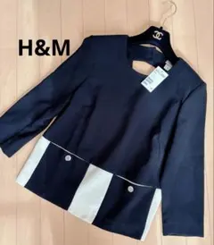 H&M モノトーン　配色　トップス　新品未使用