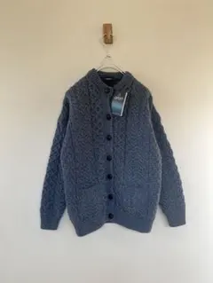 未使用　アランウーレンミルズ　ニットカーディガン　フィッシャーマンセーター　M