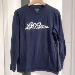 L.L.Bean オーガニックコットン 筆記体ロゴ 長袖Tシャツ S ネイビー