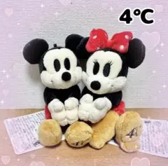 ディズニー ×4℃ コラボ ミッキー ミニー ぬいぐるみキーチェーン くっつきのサムネイル
