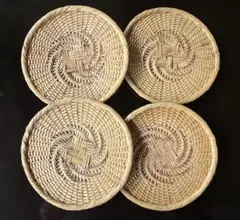 蕎麦ざる 戸隠風 竹ざる 直径約24cm 4枚セット