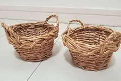 木製 バスケット 2個セット 小物入れ