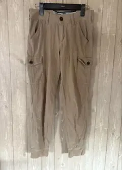 【9610】SOMETHING ベージュ カーゴパンツ サイドポケット付き