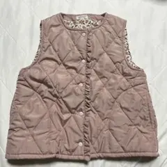 la poche biscuit 中綿ベスト 110 くすみピンク