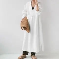 ジャーナルスタンダード　リネンカフタンワンピース　白 美品 JOURNAL STANDARD リネンカフタン ワンピース 白 - メルカリ