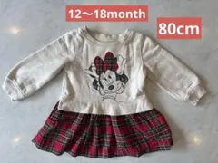 ディズニー ミニー ワンピース トレーナー チェック柄 12～18month