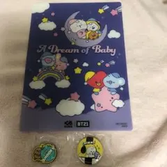 BT21 びっくらポン オリジナル下敷き ラバーマスコット 缶バッジ くら寿司