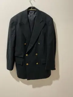 美品】ジェイプレス 紺ブレ ダブル テーラードジャケット 金ボタン ネイビー