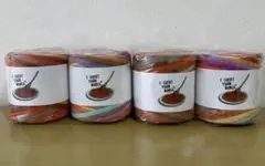 【新品・未使用品】Tシャツヤーン　オレンジパープルタイダイ4玉セット