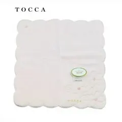 新品 TOCCA タオルハンカチ 花柄 刺繍 ピンク 上品