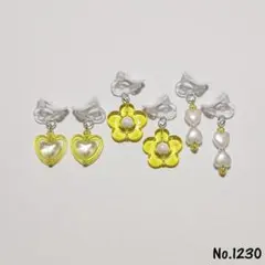 No.1230 キッズアクセサリー イヤリングハンドメイド子供用