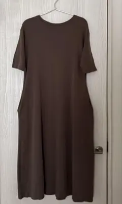 無印良品　細番手二重編み五分袖ワンピース　XS〜S