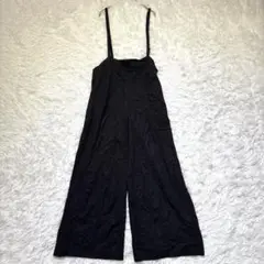【アーバンリサーチ】サロペットワイドパンツ F 黒 レーヨン ポリエステル 夏