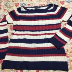 ♡ちびうさ♡様専用です。　ニット　ボートネック　ボーダー　サイズL