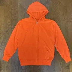 70s 80s ジップパーカー オレンジ USA製 ダブルフェイス