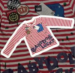 BABYDOLL 長袖Tシャツ 130cm ワッペン ボーダー