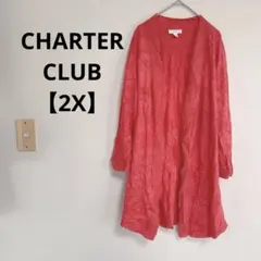 CHARTER CLUB オレンジ カーディガン 2X レディース