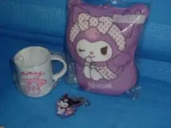 Cサンリオキャラクターズ 当りくじ ⑥ ポーチクロミとコップとキーホルダー他3点