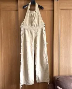 DOUBLE NAMEベージュ コットン混紡 サロペットのサムネイル