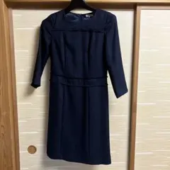 【東京スタイル】⭐︎美品⭐︎Aylesbury ネイビー フリンジ付き長袖ワンピース