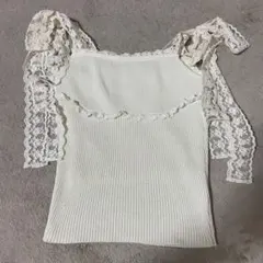 ANDMARY Lil lace knit tops ivory - メルカリ