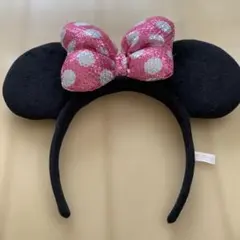 ディズニー ミニー カチューシャ スパンコール ピンク 水玉 レアのサムネイル