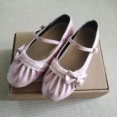 女児用リボン付きピンクフォーマルシューズ　20.0センチ
