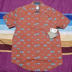 新品 ALTAMONT 目総柄シャツ 実寸ＸＳ 赤 オルタモントのサムネイル