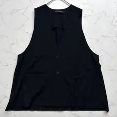 ミズイロインド ディープVネック ワイドベストブラック