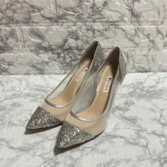 極美品✨️◆DIANA ダイアナ グリッター シルバー 25,5cm◆