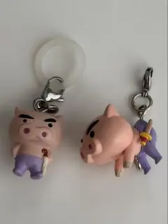 ぶりぶりざえもん　めじるしアクセサリー　つまんでつなげてマスコット　2点セット