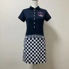 キャロウェイ　ゴルフ　ゴルフウェア　ワンピース　半袖　春　夏　ネイビー　チェック