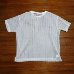 ホワイト メッシュ 半袖 Tシャツ