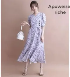 【Apweiser-riche】極美品 ギャザースリーブフラワーワンピース