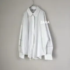 ZARA ザラ スタンダードカラー シャツ ブラウス ホワイト 白 ゆったり 綿