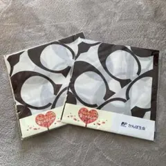 COACH ロゴ入りハンカチ 2枚セット　かんぽ生命ノベルティ