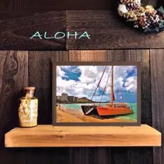 【送料無料】南国の風景☆HAWAII No.216　 フレーム付　 A4サイズ