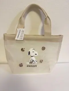 新品 スヌーピー メッシュ ミニトートバッグ 刺繍 PEANUTS バッグ