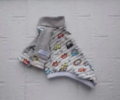 犬服ハンドメイド　ハイネックラグランシャツ　アニマル　Ｍ現品のみ