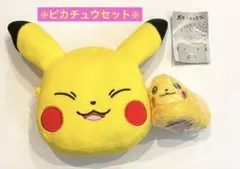 ポケモン　❇︎ピカチュウセット いろんなおかお顔型ミニポーチ もふもふポーシェットのサムネイル