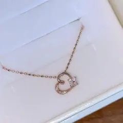 ピンクゴールド/ハートネックレス