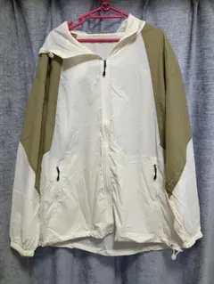 3XL フード付きマウンテンパーカー ホワイト/カーキ