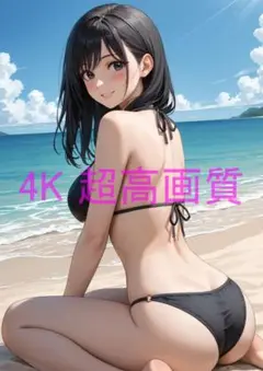 月屋 1点物 高画質 A4 ポスター アニメ イラスト ビキニ 水着 #0300