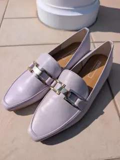 [Sサイズ]スクウェアトゥビット ローファー 　パープル