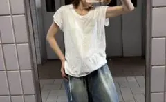 韓国半袖Tシャツ ホワイトのサムネイル