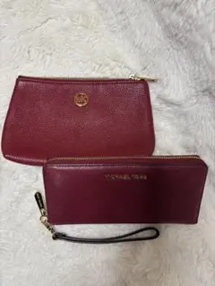 MICHAEL KORS バーガンディ 長財布　ポーチ