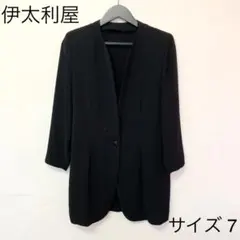 伊太利屋 Italiya ロング カーディガン ボレロ ブラック トップス 黒のサムネイル