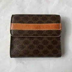 CELINE 二つ折り財布 がま口 オールドセリーヌ マカダム柄 レザーのサムネイル