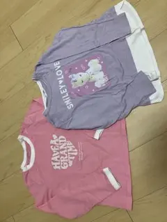 長袖カットソー 紫とピンク 2点セット